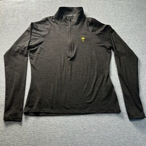 Under Armour HeatGear Womens Large 1/4 Zip Pullover Gray Athletic Golf Training
